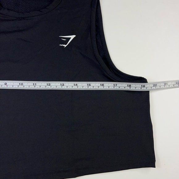Gymshark Womens Training Crop Tank Top Black Crew Neck Mesh Back Stretch M New - Picture 7 of 10